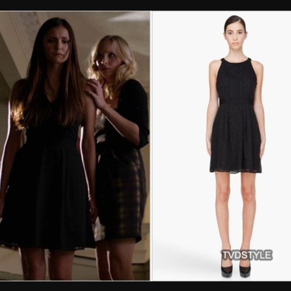 Theory "Keresa" Black Abstract Burnout Dress - Picture 2 of 12